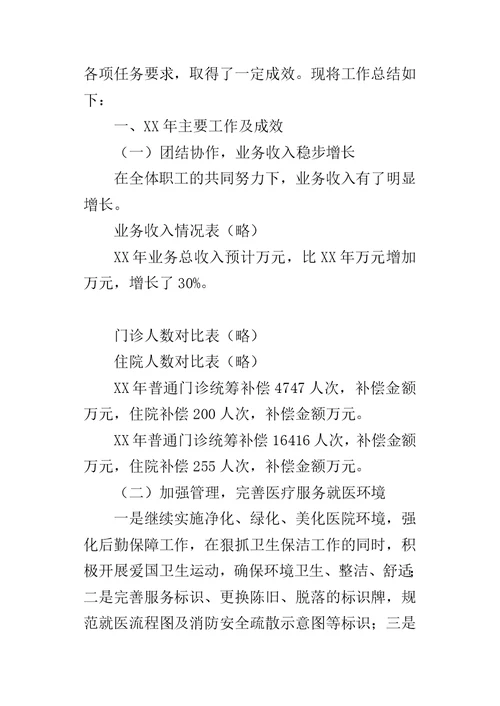 卫生院办公室年度的工作总结