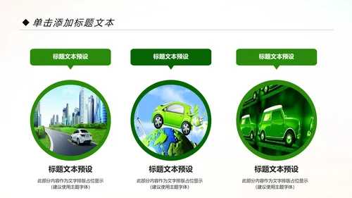 绿色低碳出行绿色环保新能源汽车PPT模板