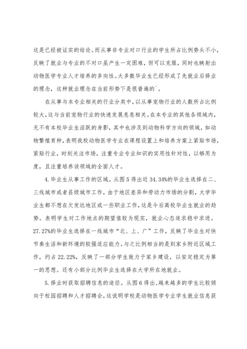 动物医学专业毕业生就业状况调查