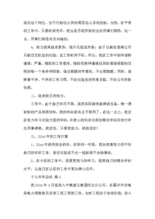 个人年终总结范文