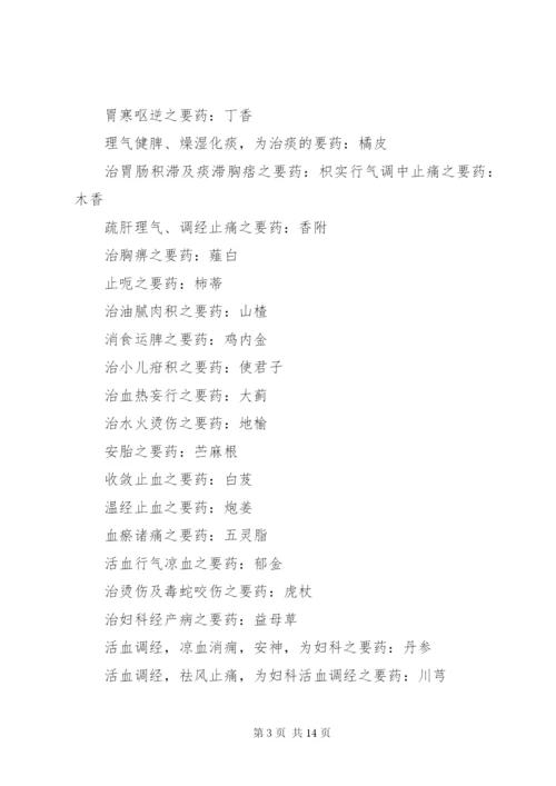 中药学横向总结.docx