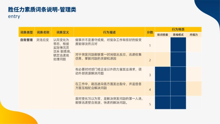 蓝色黄色双色插画风人才盘点实施计划人力资源管理工作总结PPT