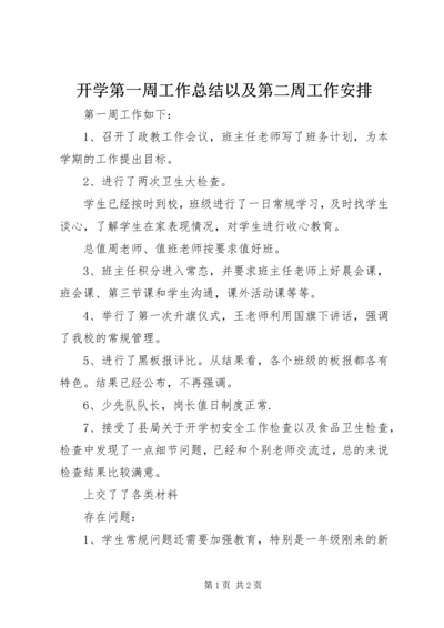 开学第一周工作总结以及第二周工作安排.docx