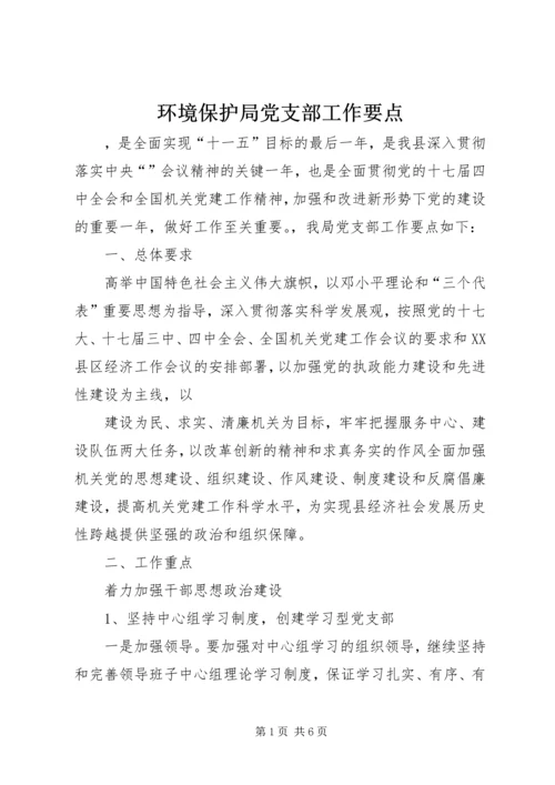 环境保护局党支部工作要点.docx