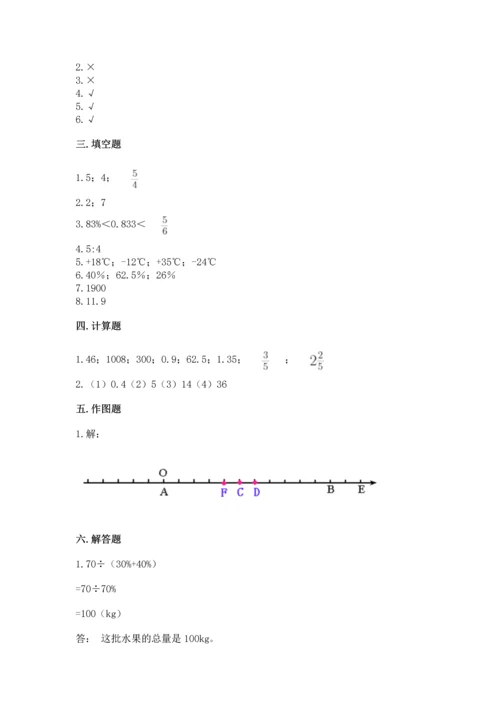 小学数学试卷六年级下册期末测试卷精品【名校卷】.docx