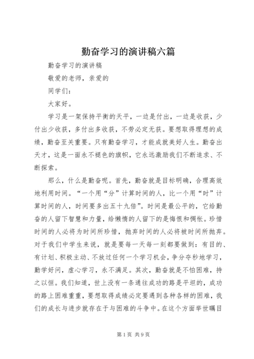 勤奋学习的演讲稿六篇 (2).docx