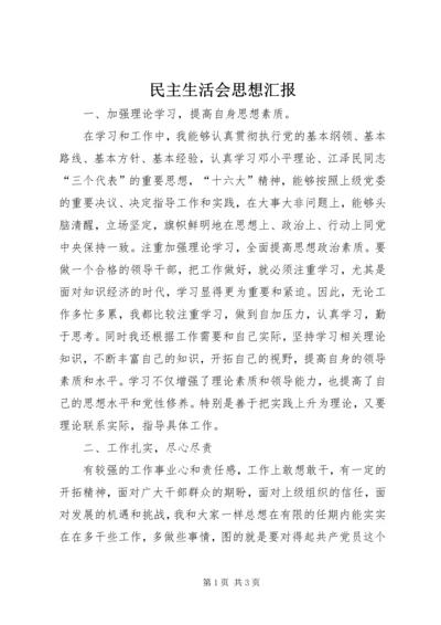 民主生活会思想汇报 (6).docx