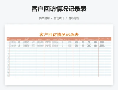 客户回访情况记录表