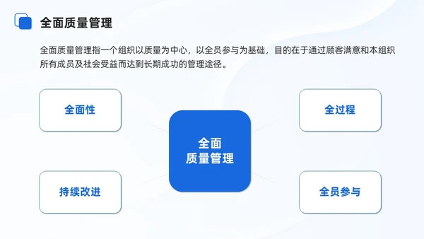 蓝色商务项目质量管理培训课件模板项目管理