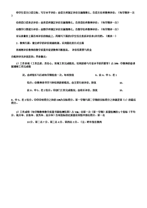 小学质量评价办法