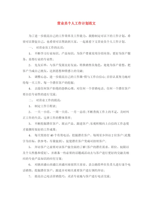 精编之营业员个人工作计划范文.docx