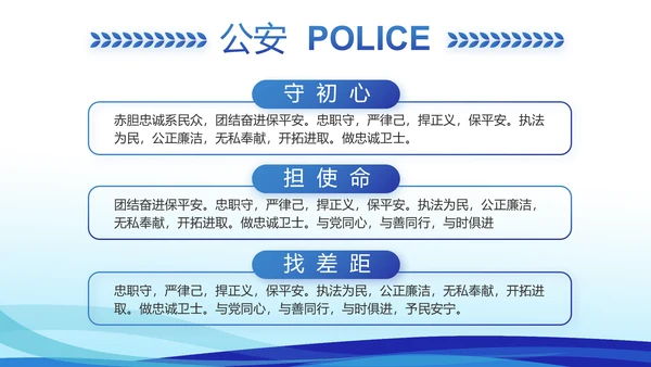 蓝色大气警察礼仪培训动态PPT模板
