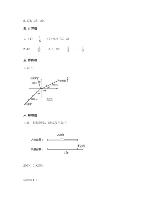 六年级上册数学期末测试卷带答案（考试直接用）.docx