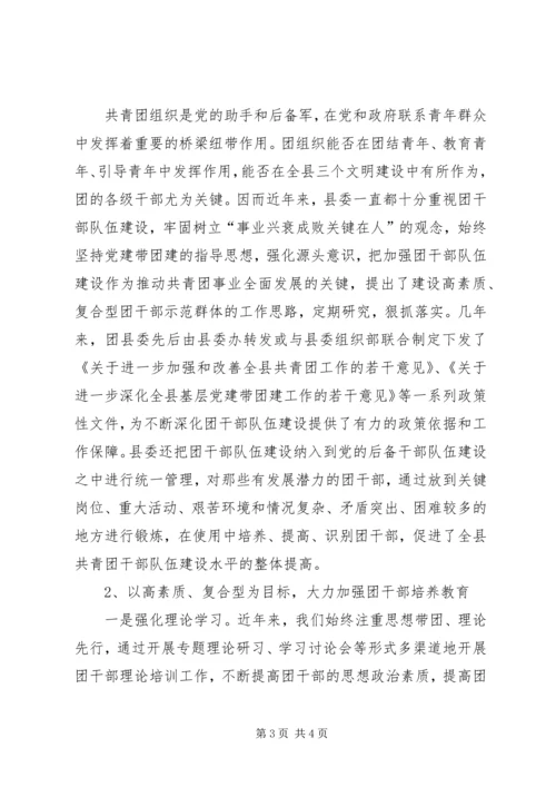 共青团干部队伍建设的调查与思考团县委解放思想调研文章 (3).docx
