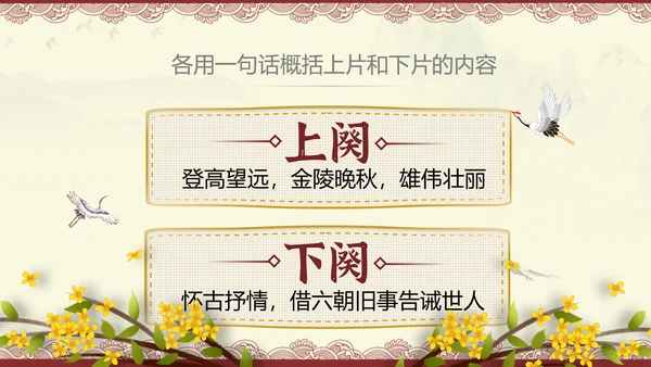 桂枝香金陵怀古诗歌鉴赏解析PPT模板