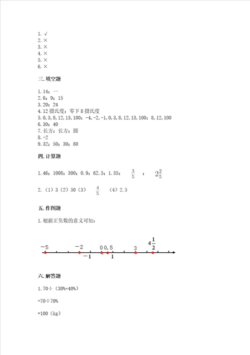 小学六年级下册数学期末考试试卷及完整答案名校卷