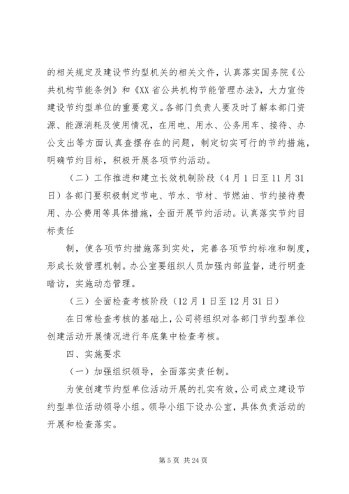 节约型单位创建活动实施方案_1.docx