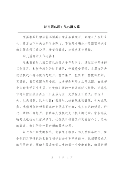 幼儿园名师工作心得5篇.docx