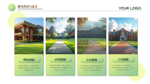 黄色系课题研究答辩PPT模板