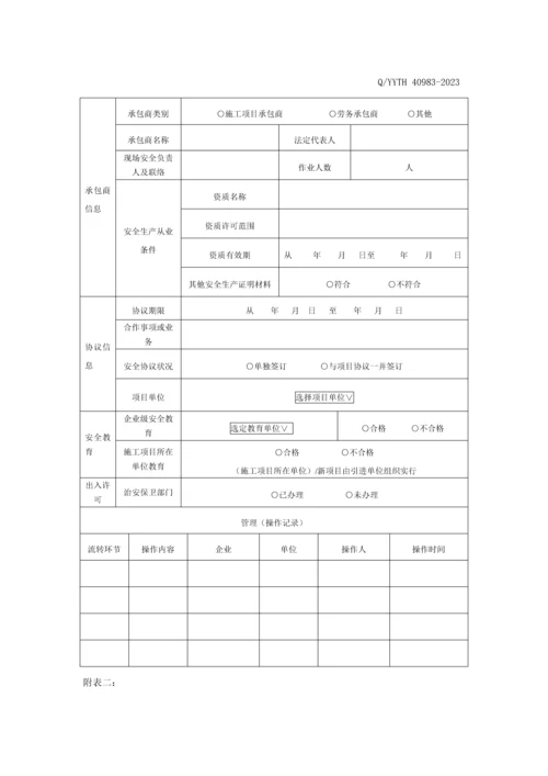 经营部承包商管理评价标准.docx