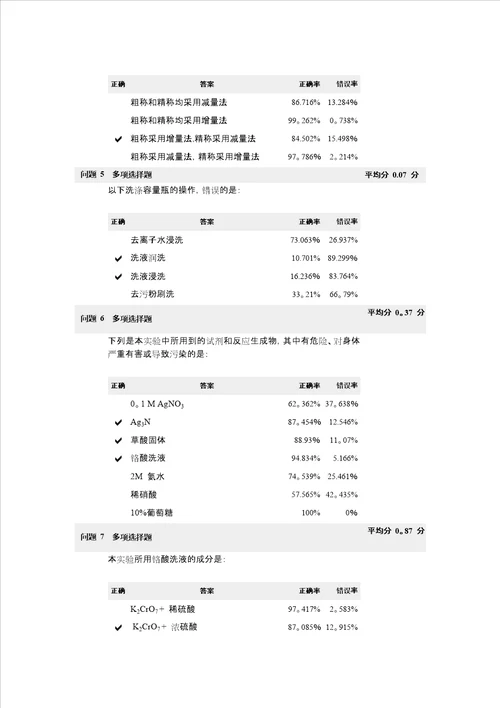 普化实验预习题