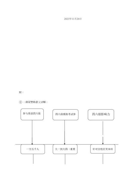 2023年英语四六级模拟考试赞助策划书.docx