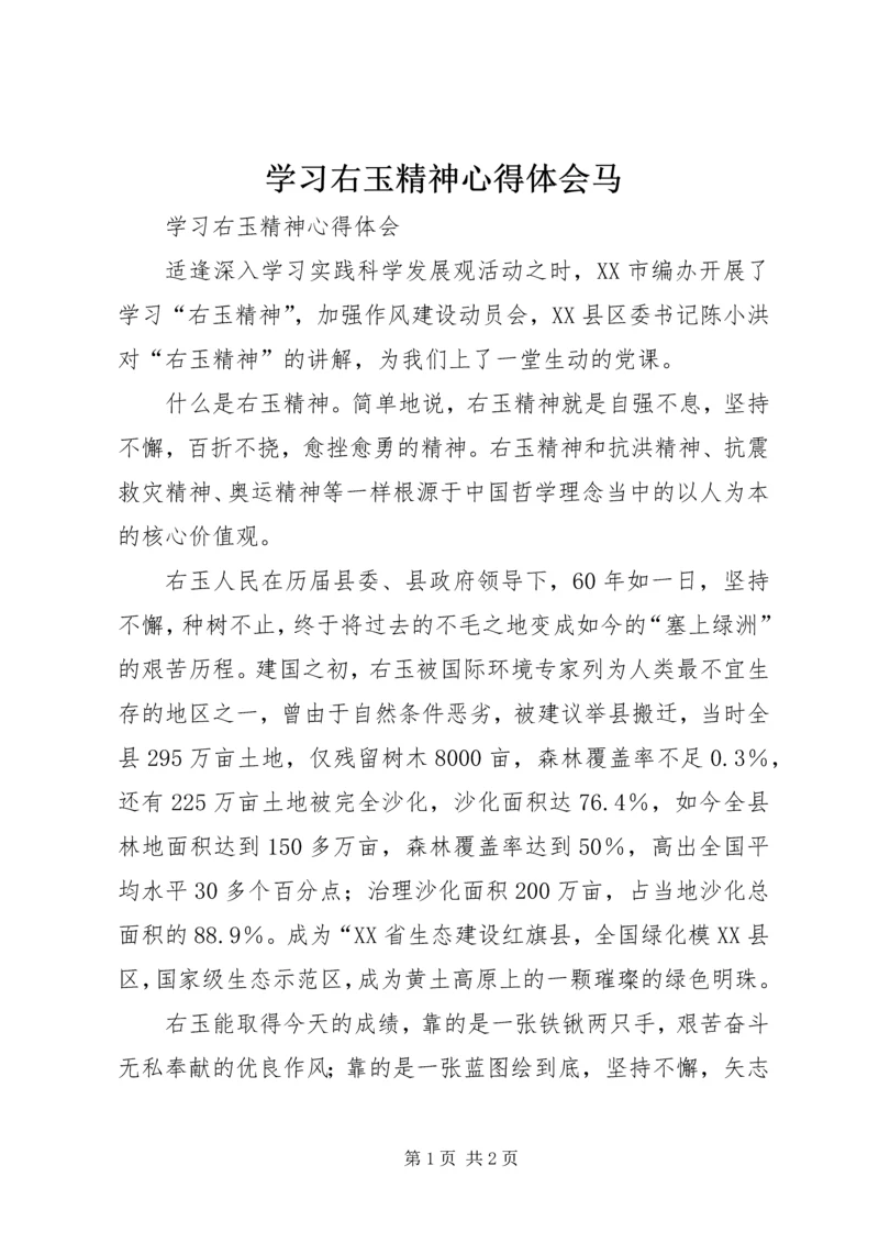 学习右玉精神心得体会马 (3).docx