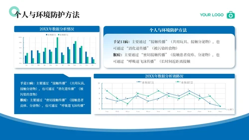 蓝色3D卡通风传染病预防知识科普PPT模板