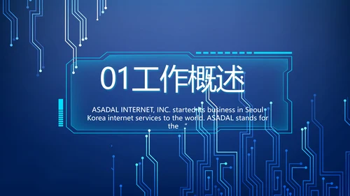 蓝色AI电子科技工作总结商务PPT