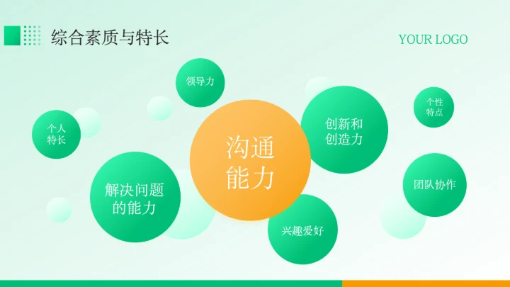 绿色商务风个人岗位竞聘PPT