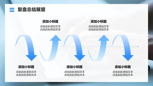 蓝色商务风文献汇报工作复盘总结PPT模板