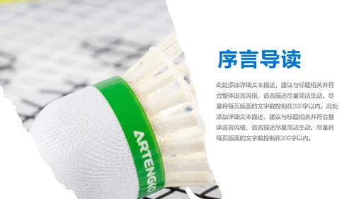 体育竞赛活动羽毛球运动羽神争霸PPT模板