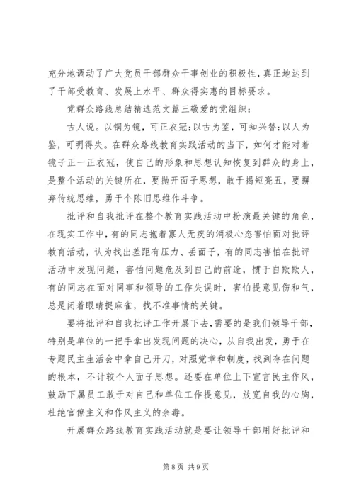 党群众路线总结精选范文.docx