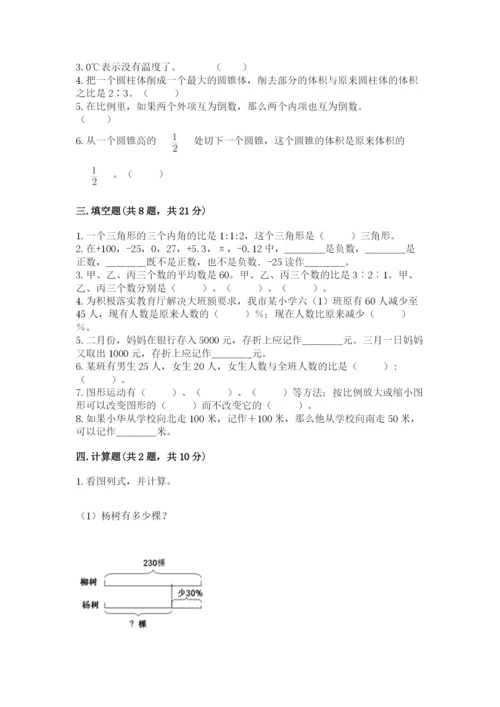 廊坊市固安县六年级下册数学期末测试卷精品及答案.docx