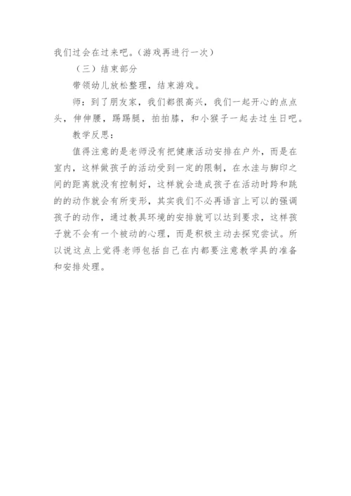 小班健康优质课教案及教学反思《越过小水洼》.docx