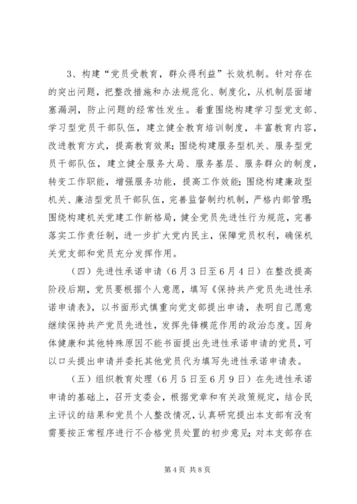 水库党支部保先活动整改提高阶段实施意见 (3).docx