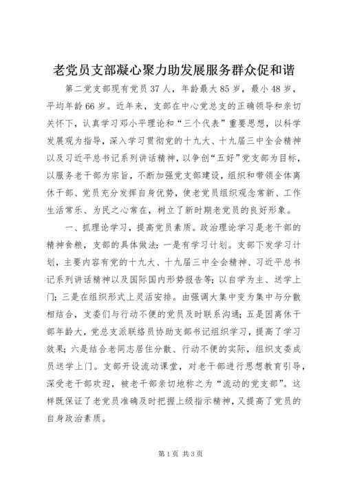 老党员支部凝心聚力助发展服务群众促和谐.docx