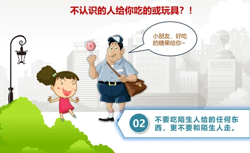 卡通类儿童安全教育课件PPT模板