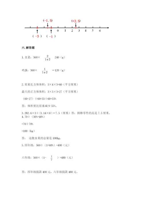 北京版小学六年级下册数学期末综合素养测试卷及参考答案【典型题】.docx