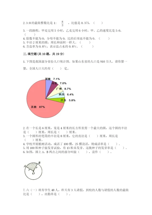 2022人教版六年级上册数学期末测试卷精品【各地真题】.docx