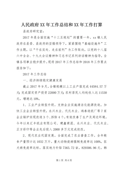 人民政府某年工作总结和某年工作打算.docx