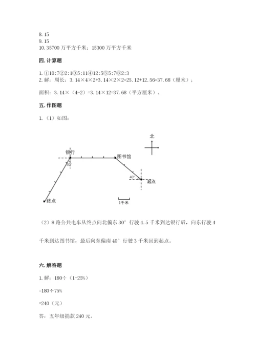 2022六年级上册数学期末测试卷附答案（满分必刷）.docx