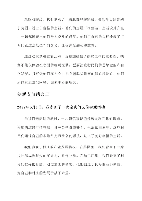 参观支前感言