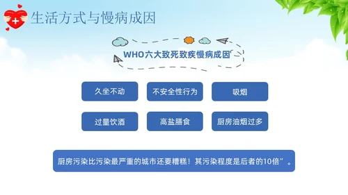 蓝色卡通慢病预防与健康管理培训课件PPT模板
