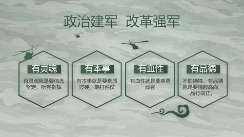 迷彩风八一军事部队主题工作总结PPT