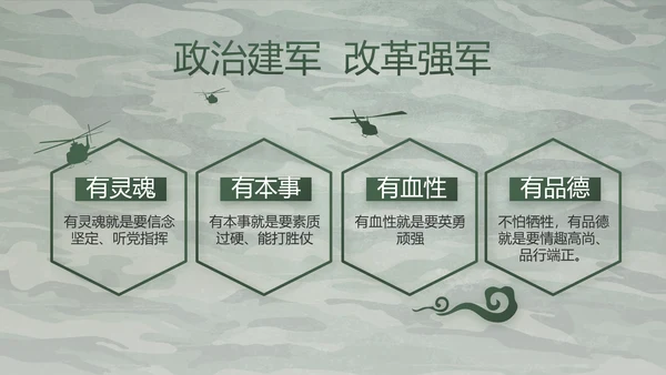 迷彩风八一军事部队主题工作总结PPT
