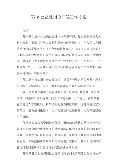 XX乡公益性岗位开发工作方案.docx