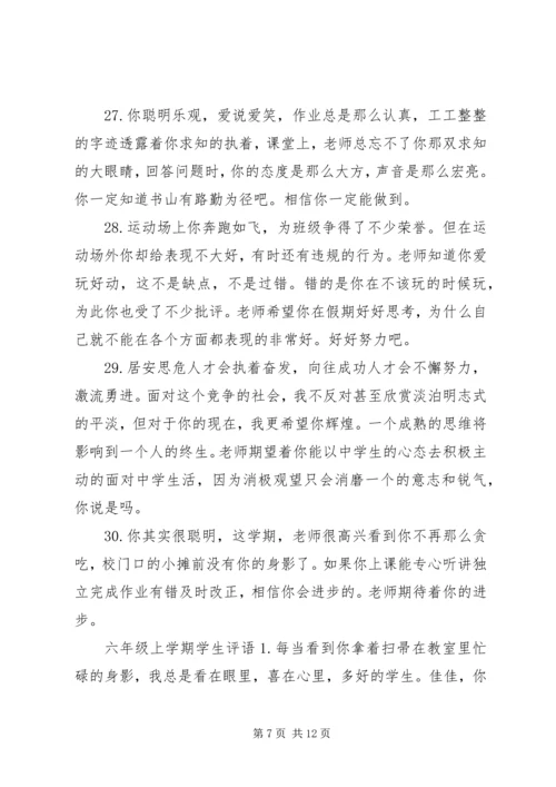 六年级学生综合评语精选.docx