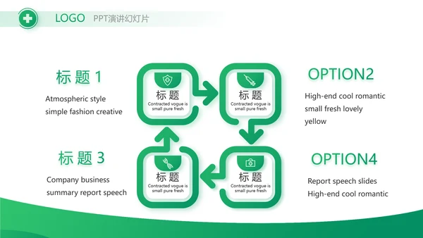 绿色医疗医药市场分析动态PPT模板