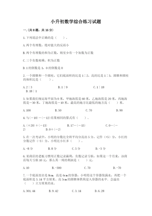 小升初数学综合练习试题（综合卷）.docx